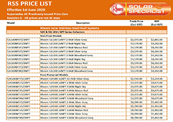 RSS Price List - National